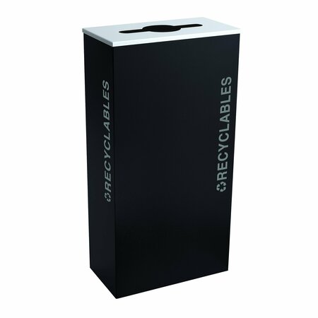 EX-CELL KAISER 17-Gal. KD Indoor Recycling Receptacle - Recyclables decal, Pebble Black Gloss RC-KD17-R BT-PBG